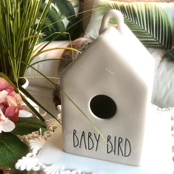 Rae Dunn By Magenta BABY BIRD White Black Ceramic Birdhouse - Picture 1 of 6